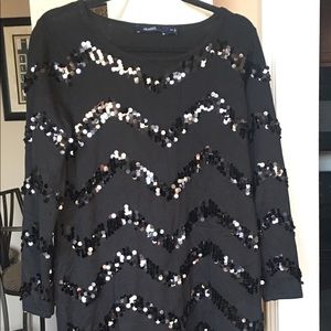 SEQUIN BLACK SWEATER
